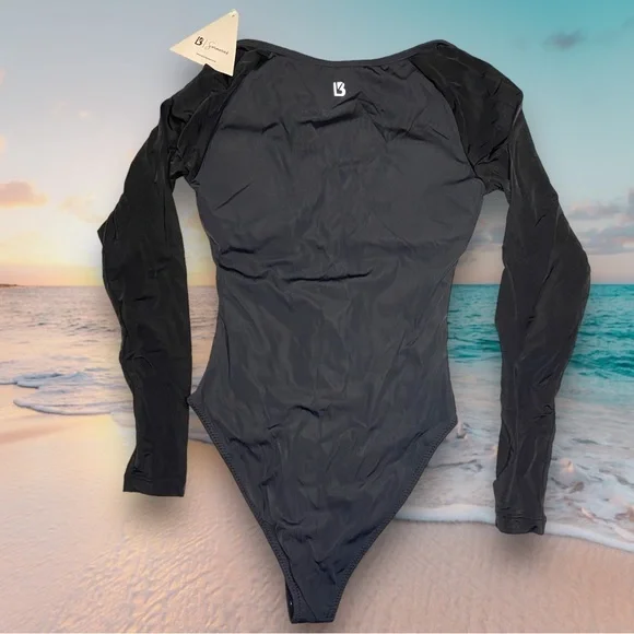 BuffBunny Aquarius Long Sleeve One-Piece Swimsuit Onyx Black - Picture 4 of 7
